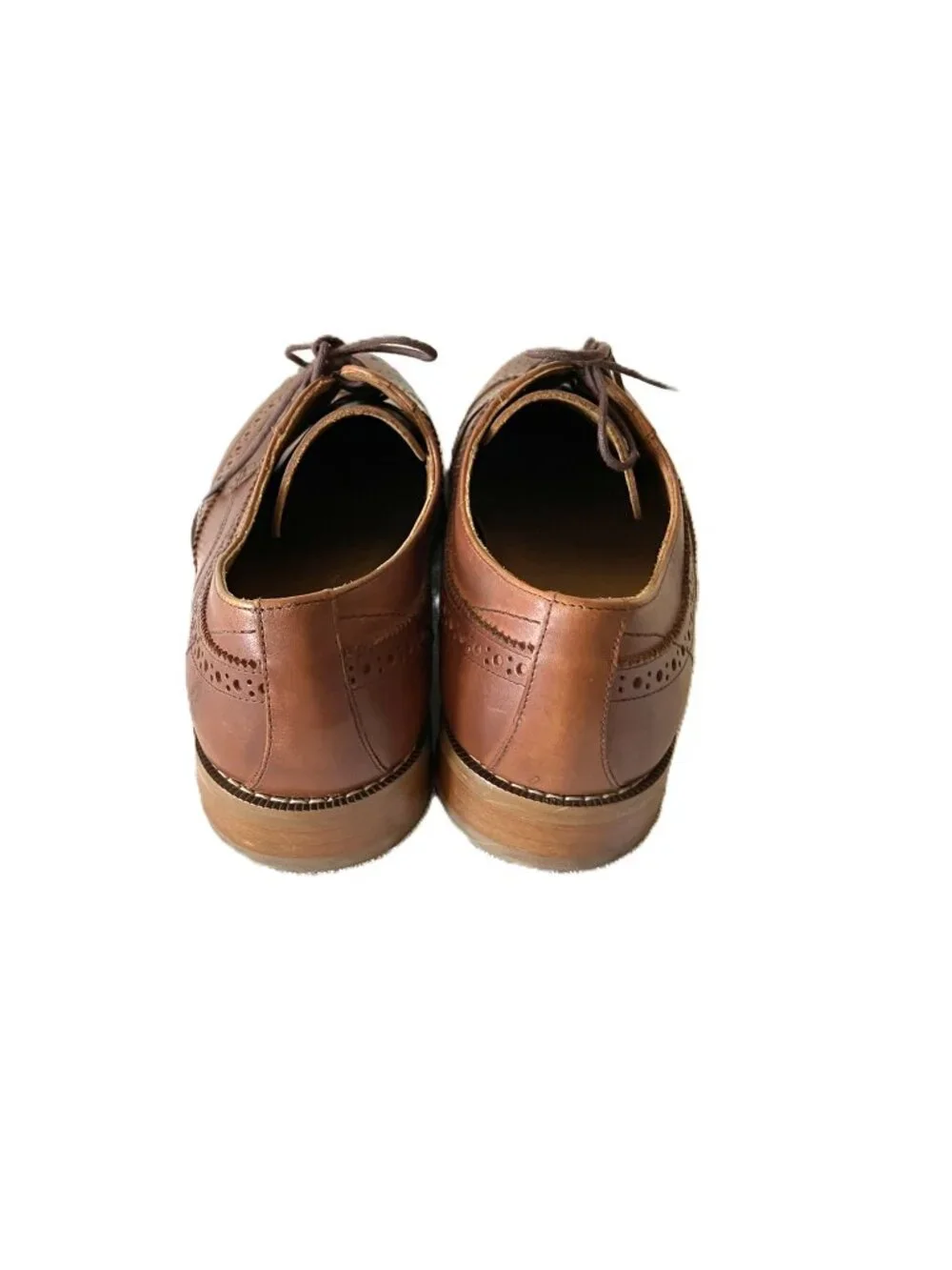 Donald Pliner Men’s Wingtip Brogue Oxford / Derby Shoes Light Brown Leather 9.5M